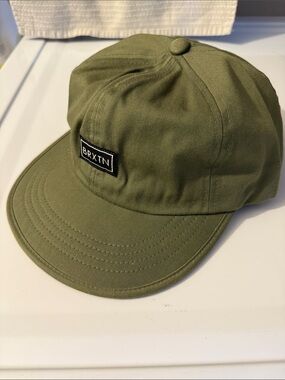 Brixton Olive Twill Five-Panel Cap with BRXTN Patch